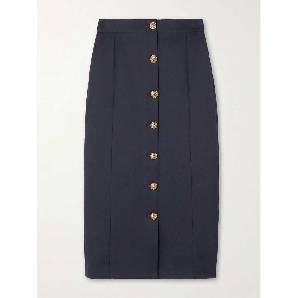 GOLDEN GOOSE Black Button Front Midi Skirt Made in Italy Size 40/27x32 READ